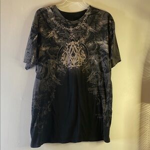 Affliction Archaic T-Shirt black grey dragon XL
